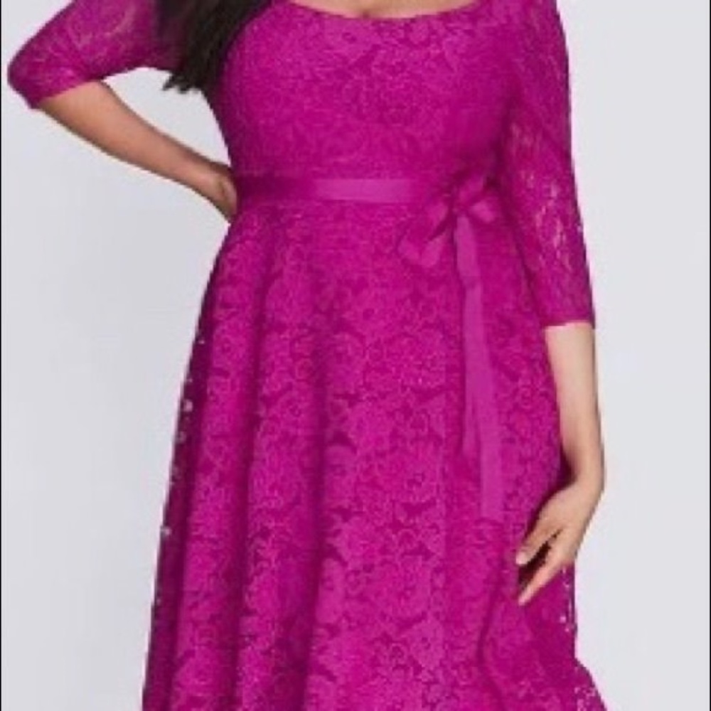 Lane Bryant Fuchsia Lace Dress Size 16